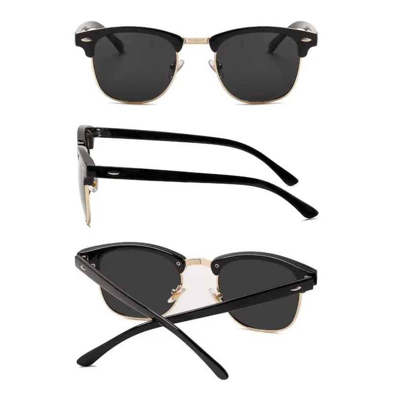 Skorter | Semi Rimless Polarized Sunglasses Unisex Designer Half Frame Eyewear