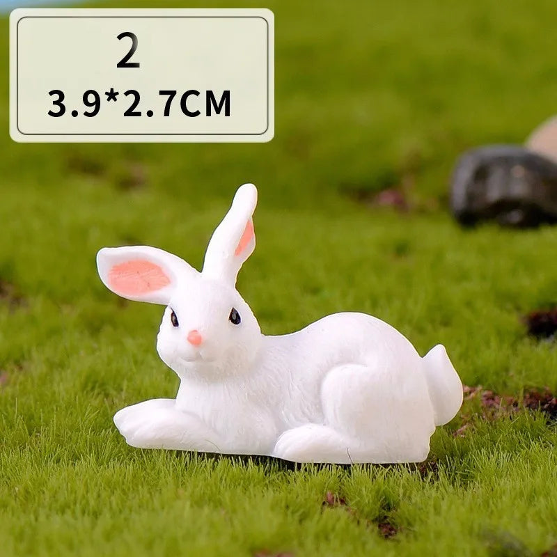 Skorter | Mini Resin Rabbit Figurine – 12 Styles Easter Bunny Decoration for Garden, Cake & DIY Craft