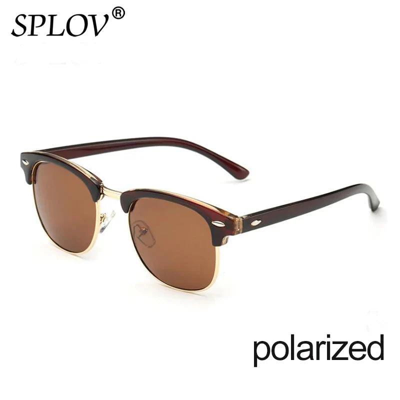 Skorter | Semi Rimless Polarized Sunglasses Unisex Designer Half Frame Eyewear