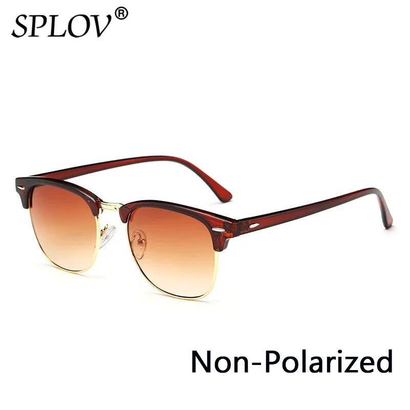 Skorter | Semi Rimless Polarized Sunglasses Unisex Designer Half Frame Eyewear