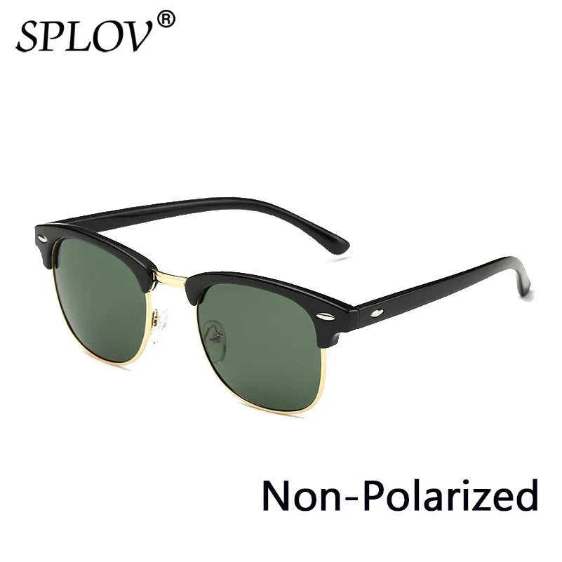 Skorter | Semi Rimless Polarized Sunglasses Unisex Designer Half Frame Eyewear