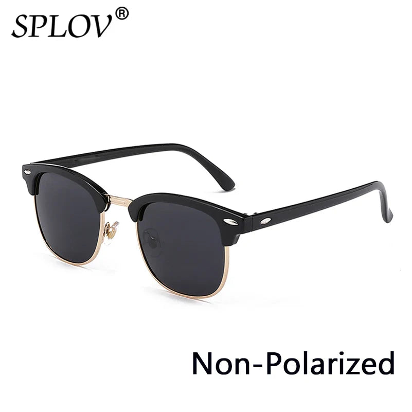 Skorter | Semi Rimless Polarized Sunglasses Unisex Designer Half Frame Eyewear