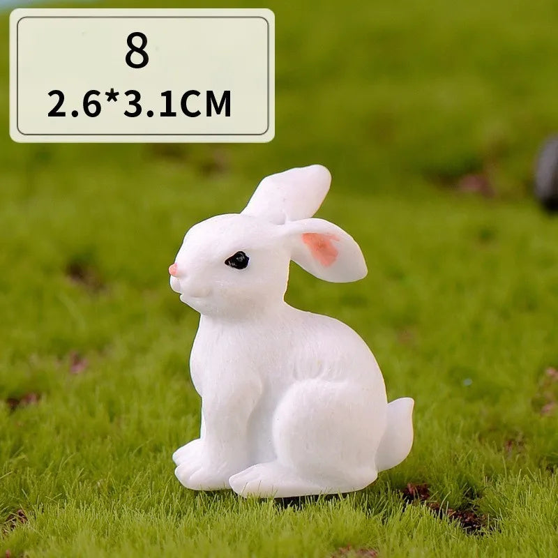 Skorter | Mini Resin Rabbit Figurine – 12 Styles Easter Bunny Decoration for Garden, Cake & DIY Craft