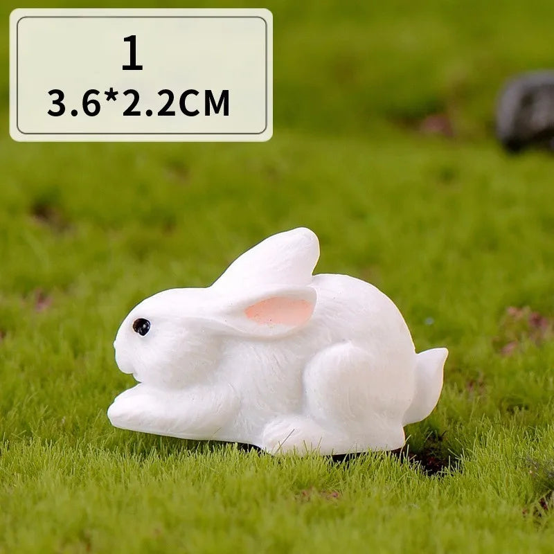 Skorter | Mini Resin Rabbit Figurine – 12 Styles Easter Bunny Decoration for Garden, Cake & DIY Craft