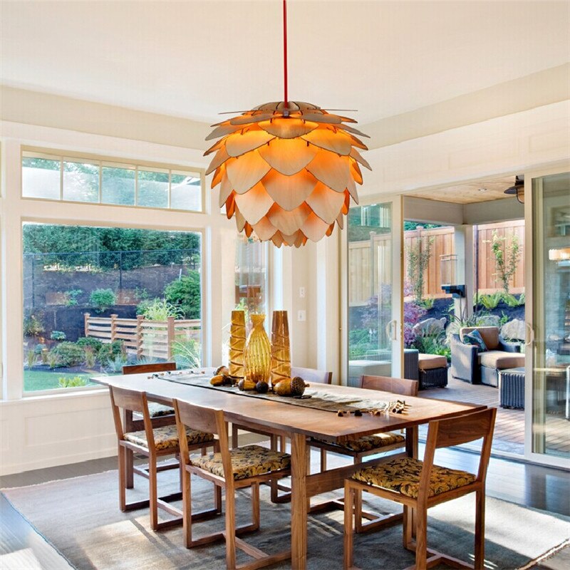Skorter | Handcrafted Wooden Pine Cone Pendant Light