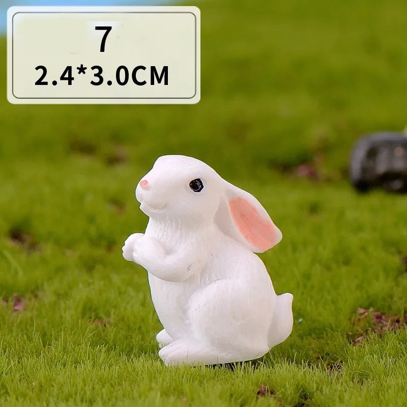 Skorter | Mini Resin Rabbit Figurine – 12 Styles Easter Bunny Decoration for Garden, Cake & DIY Craft