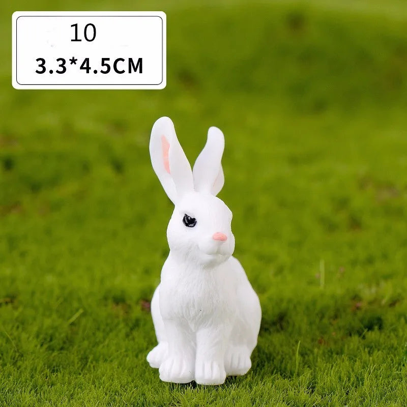 Skorter | Mini Resin Rabbit Figurine – 12 Styles Easter Bunny Decoration for Garden, Cake & DIY Craft