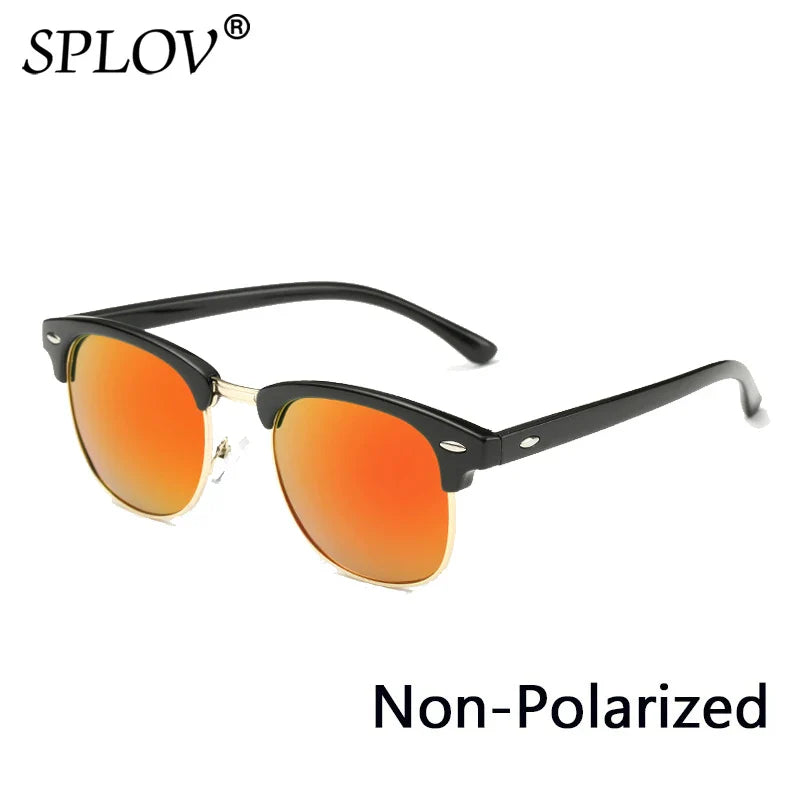 Skorter | Semi Rimless Polarized Sunglasses Unisex Designer Half Frame Eyewear