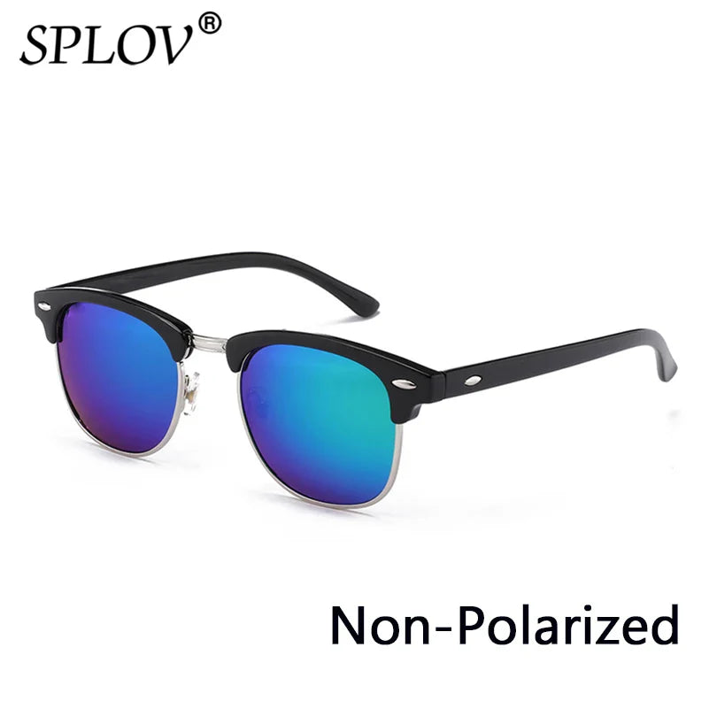 Skorter | Semi Rimless Polarized Sunglasses Unisex Designer Half Frame Eyewear