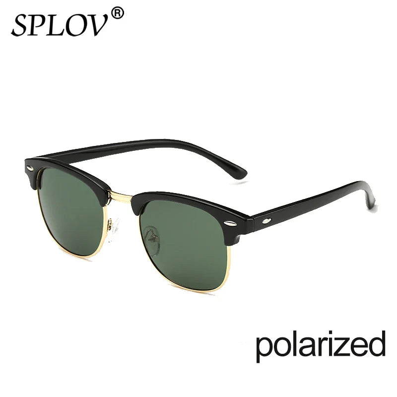 Skorter | Semi Rimless Polarized Sunglasses Unisex Designer Half Frame Eyewear