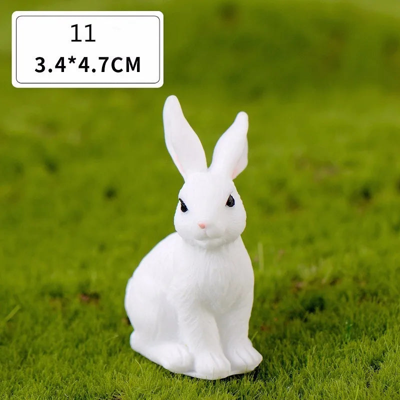 Skorter | Mini Resin Rabbit Figurine – 12 Styles Easter Bunny Decoration for Garden, Cake & DIY Craft