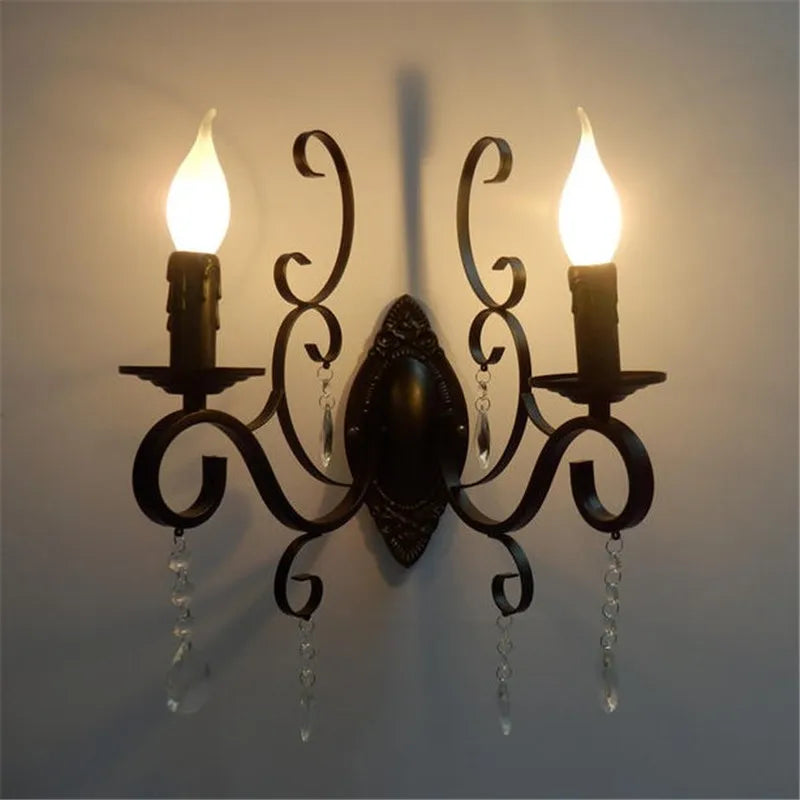 Skorter | CrystalVintage - Black Wall Lamp Living Room & Bedroom Lighting