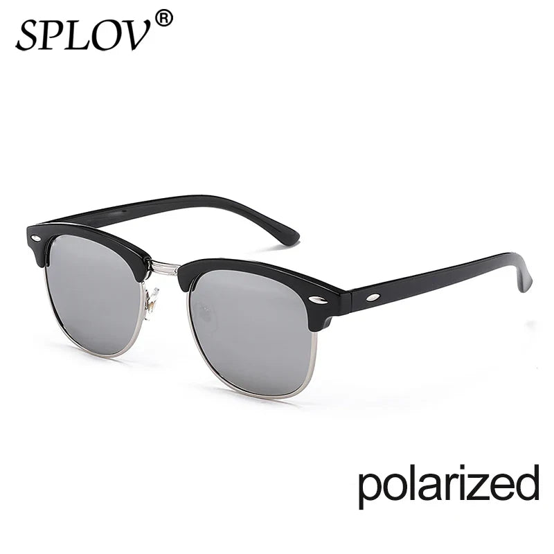 Skorter | Semi Rimless Polarized Sunglasses Unisex Designer Half Frame Eyewear