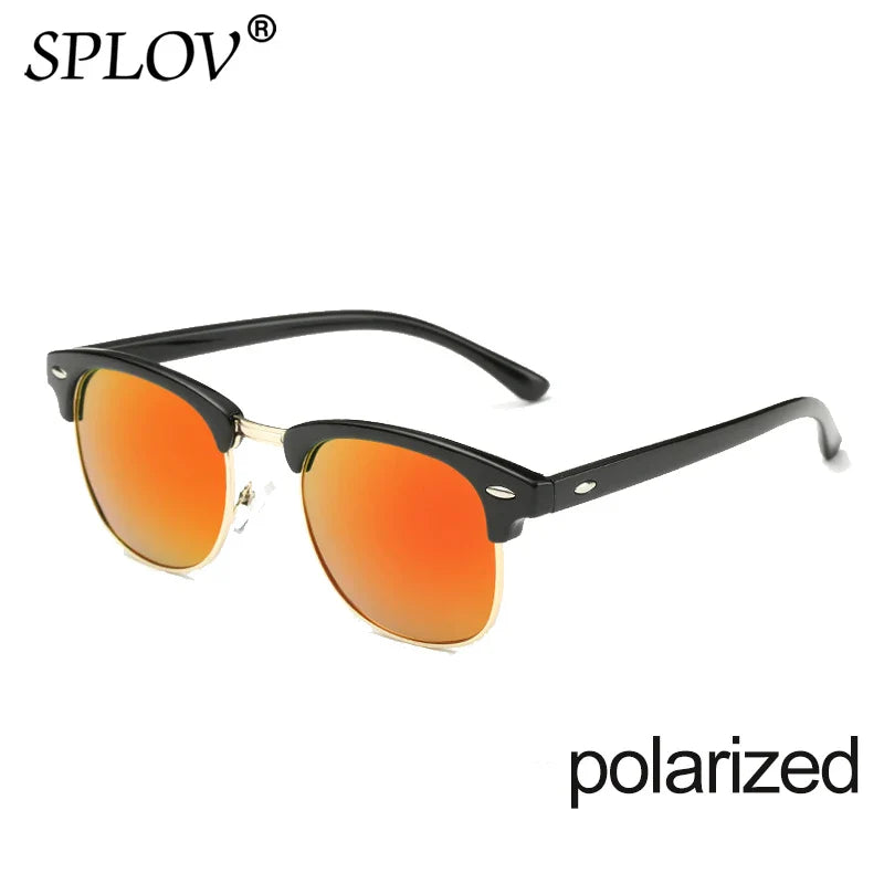 Skorter | Semi Rimless Polarized Sunglasses Unisex Designer Half Frame Eyewear