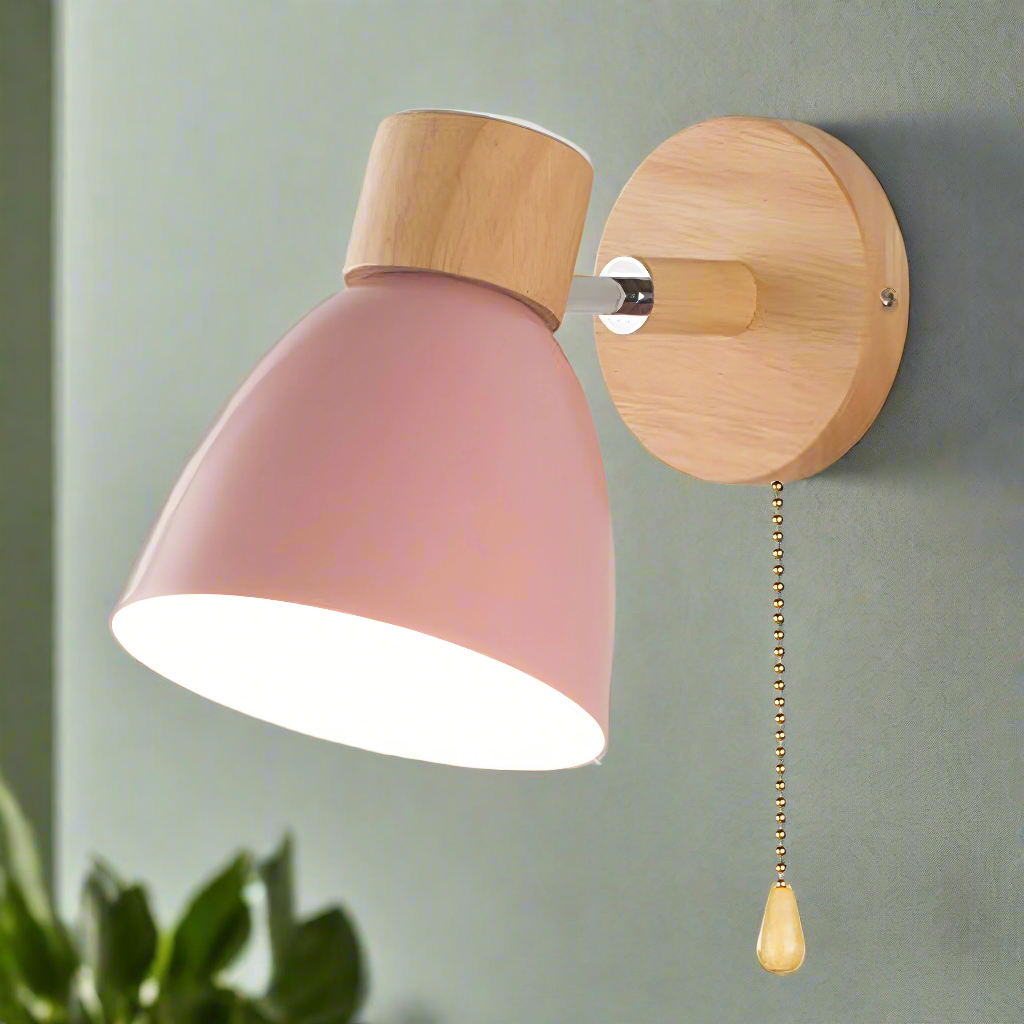 Skorter | Modern Scandinavian pendant lamp in wood with switch