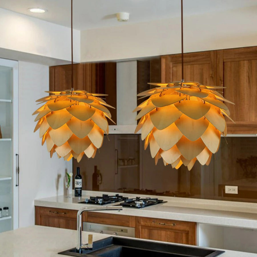 Skorter | Handcrafted Wooden Pine Cone Pendant Light