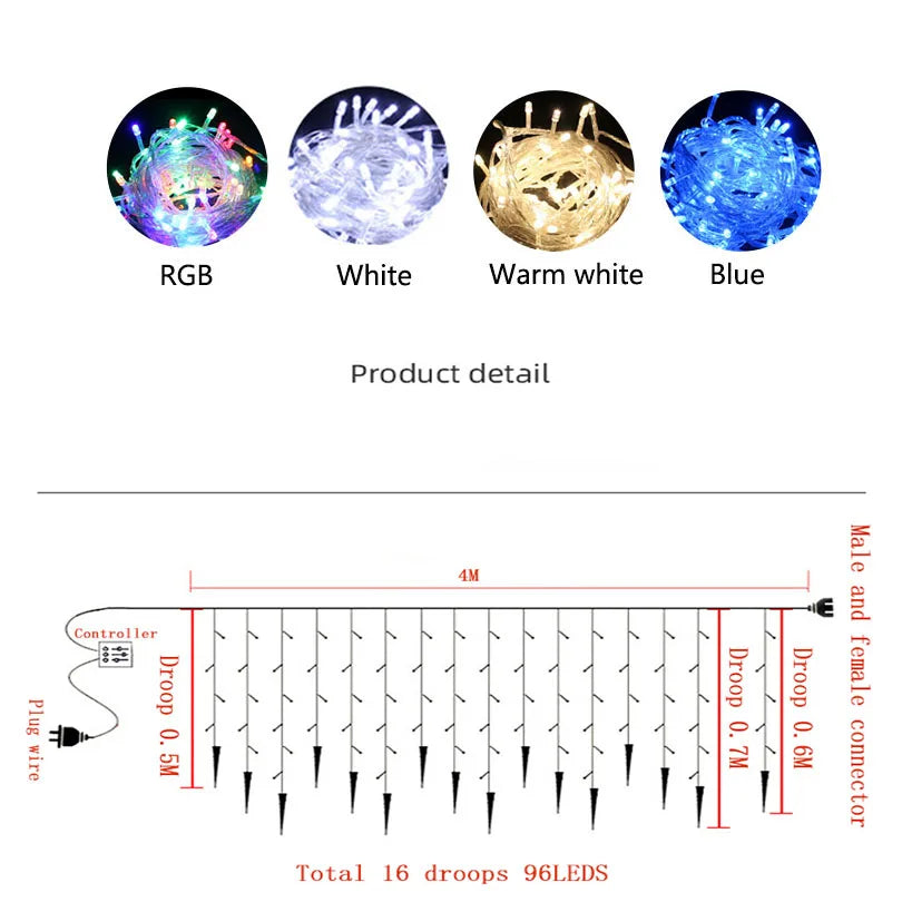 Skorter | CrystalGlow - LED Lighting Curtain for Outdoors