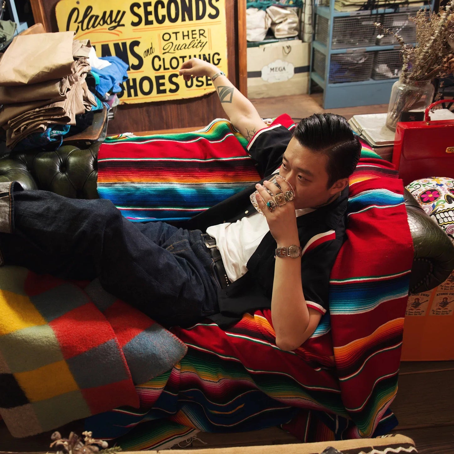 Skorter | Boho Vibrant Mexican Serape Blanket