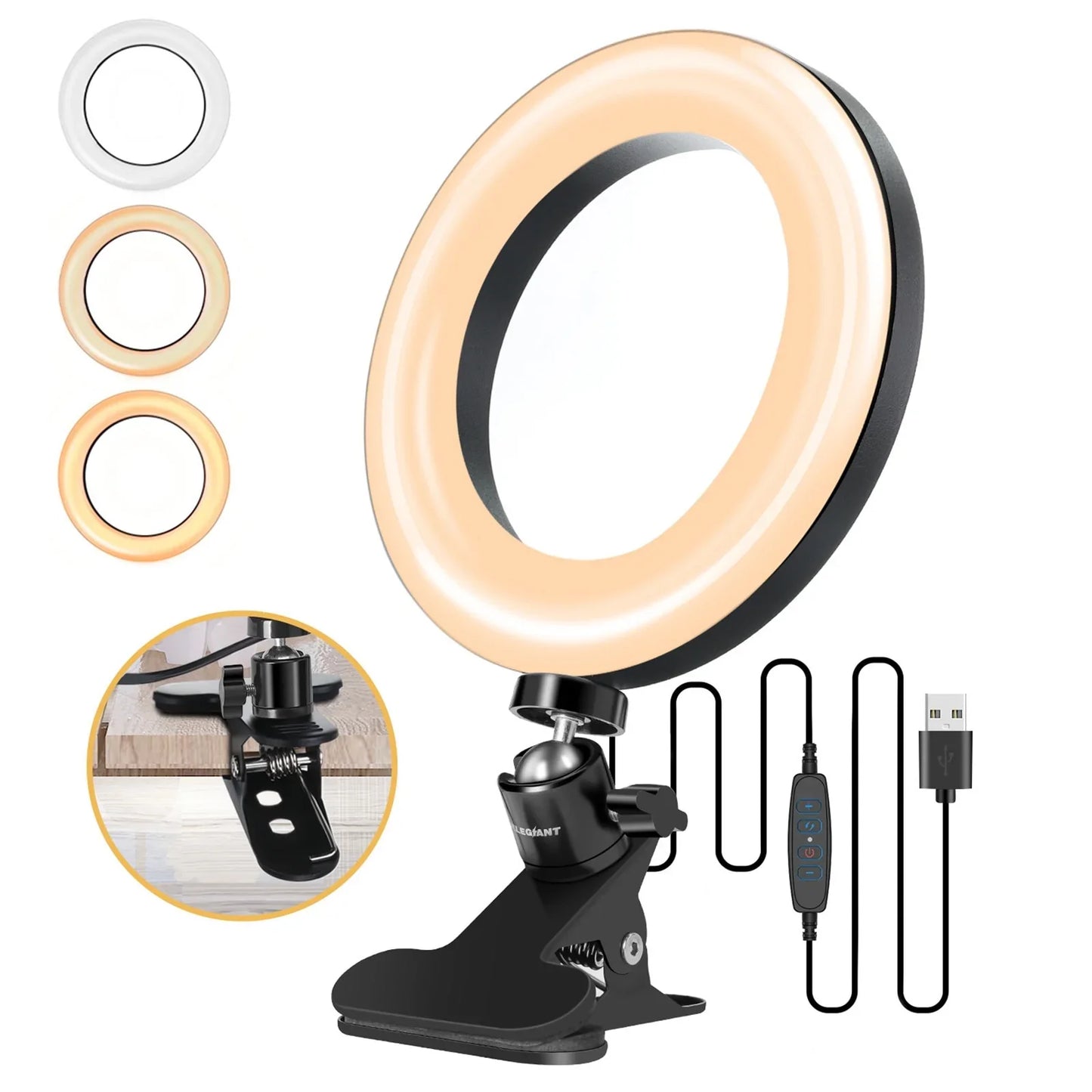 Skorter |-In-1 LED Ring Light Stand Clipon