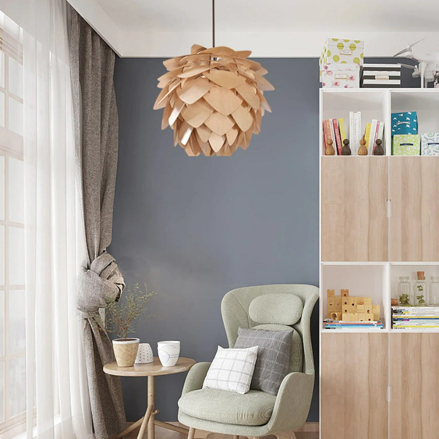 Skorter | Handcrafted Wooden Pine Cone Pendant Light
