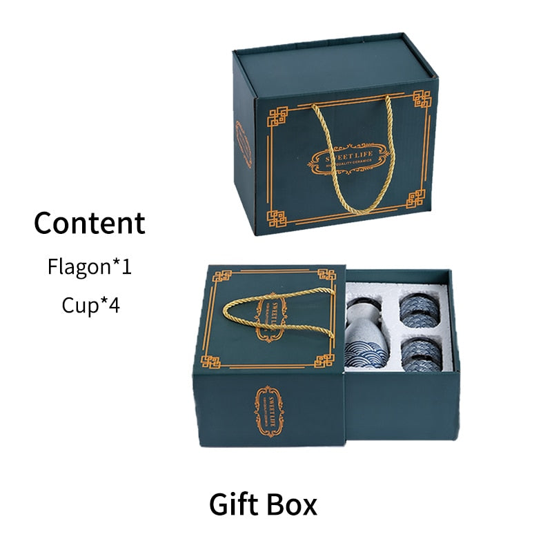 Skorter | Sake wine in Japanese style, warm Chinese wine set, home ceramic sake wine set for ladies