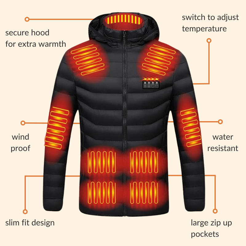 Skorter | Men’s & Women’s Heated Jacket – Best Rechargeable Heated Puffer Coat, Lightweight Battery Heated Winter Jacket UK
