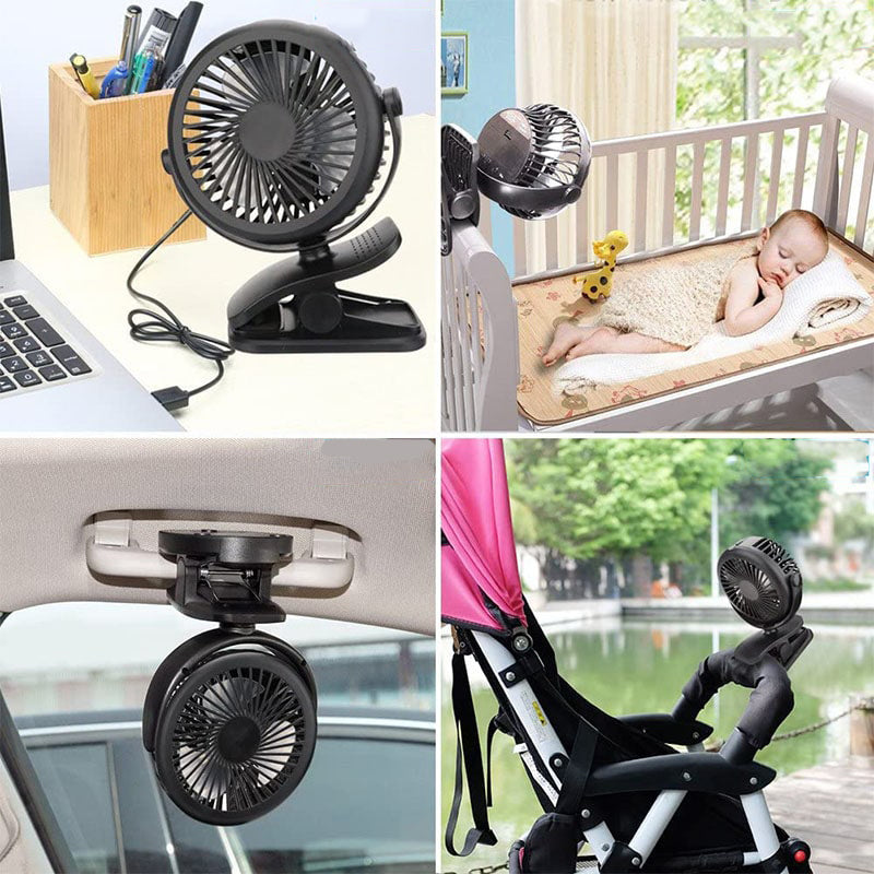Skorter | Portable Clamp Fan with 360° Rotation – USB & Rechargeable Battery