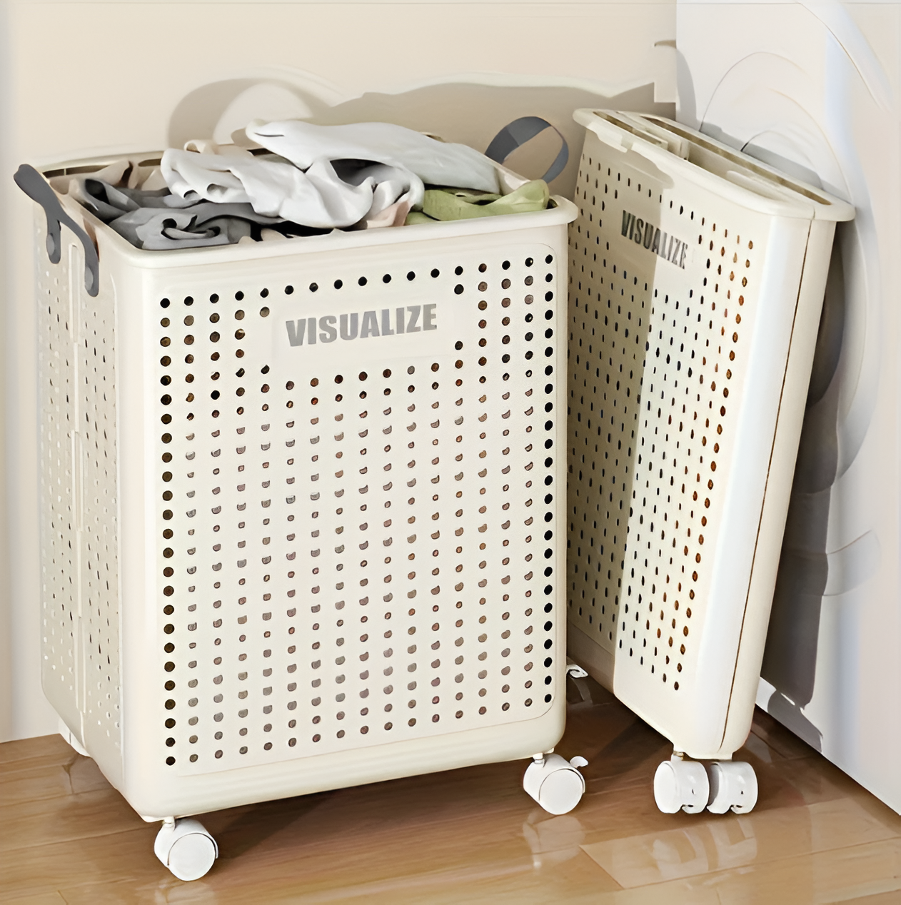 Skorter | FoldaRoll Collapsible Laundry Basket – Wheeled Rolling Hamper