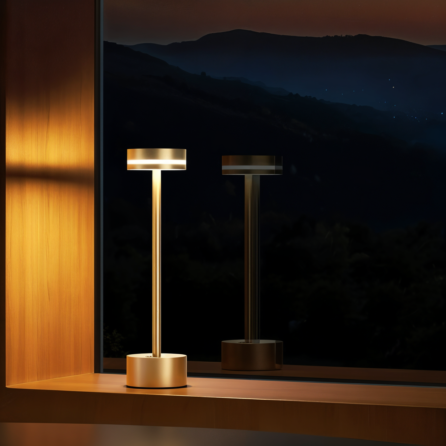 Skorter | Mantle Touch Lamp - Portable, Rechargeable Table Lamp - Dimmable Light