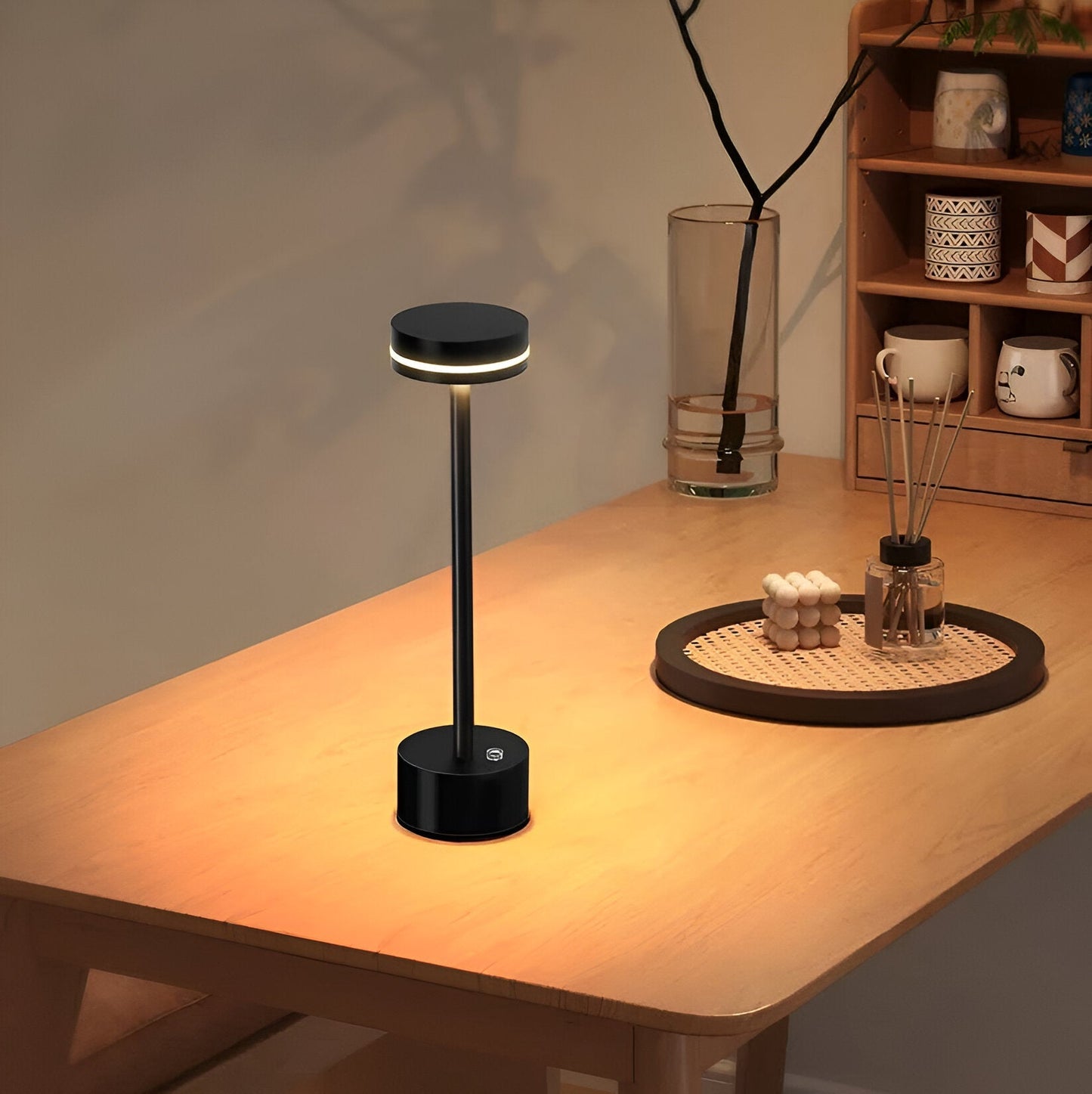 Skorter | Mantle Touch Lamp - Portable, Rechargeable Table Lamp - Dimmable Light