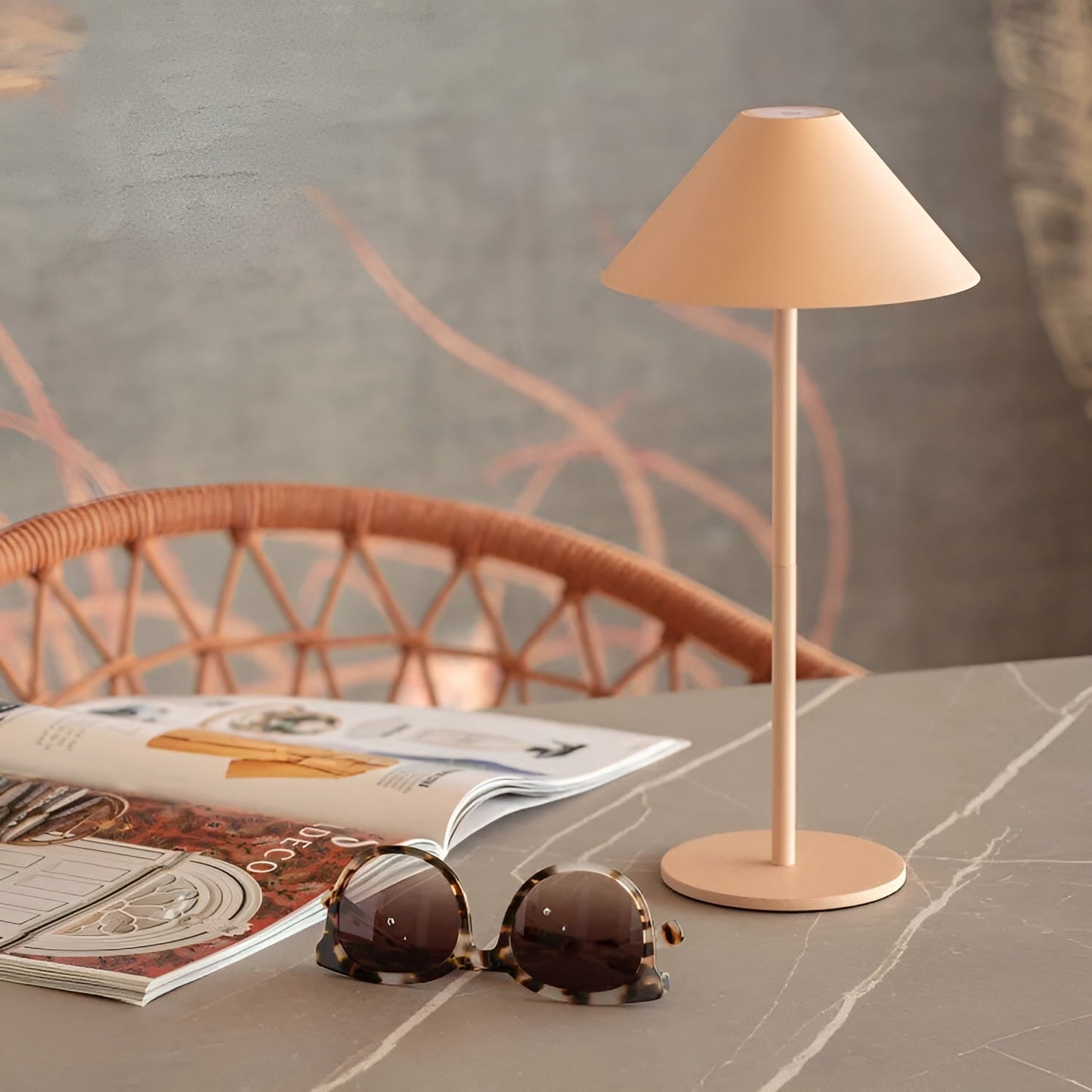 Skorter | LumiLuxe - Dimmable Nordic Cone LED Table Lamp with Touch Control