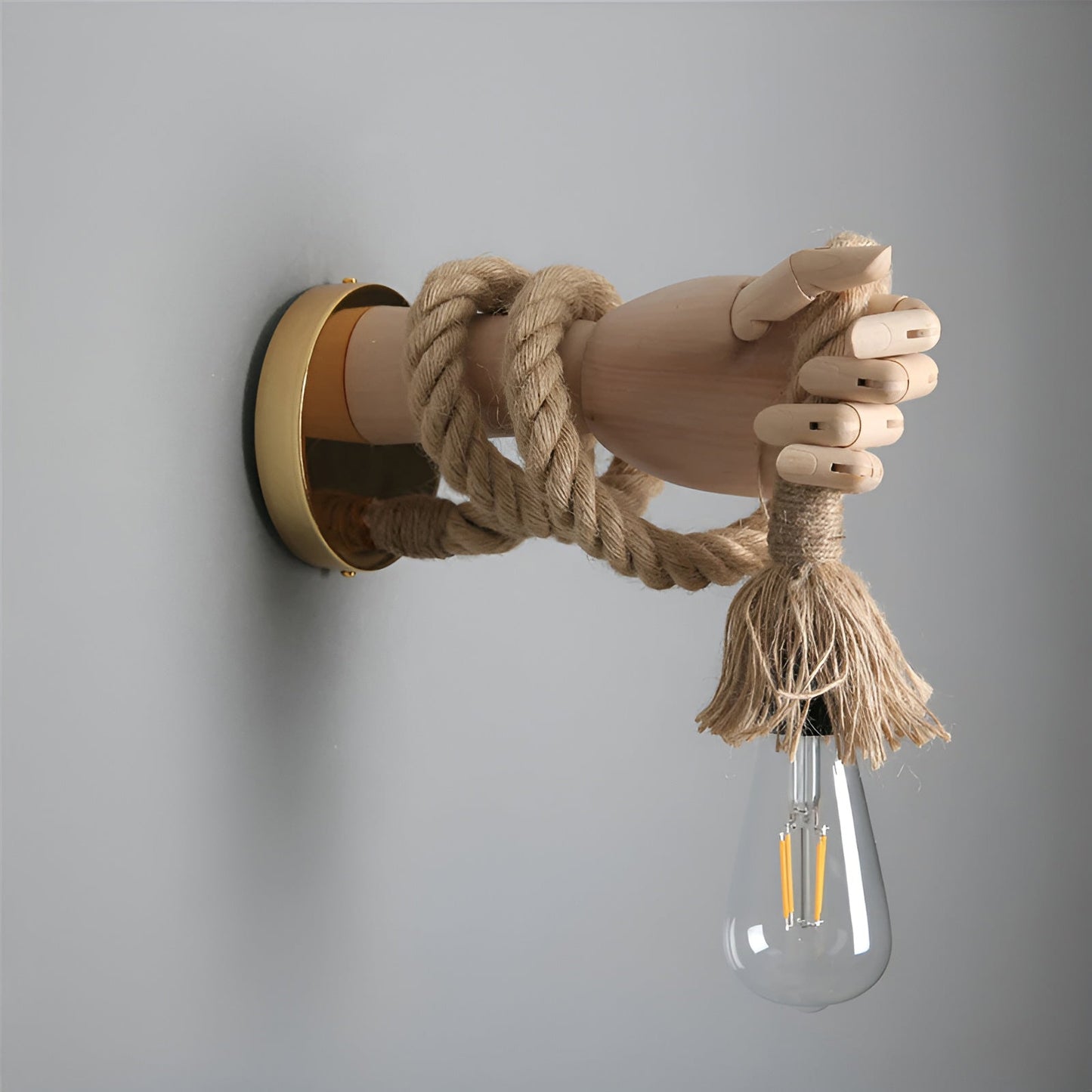 Skorter | RetroHand Lamp - Handmade Hemp Rope Wall Lamp for a Timeless Touch