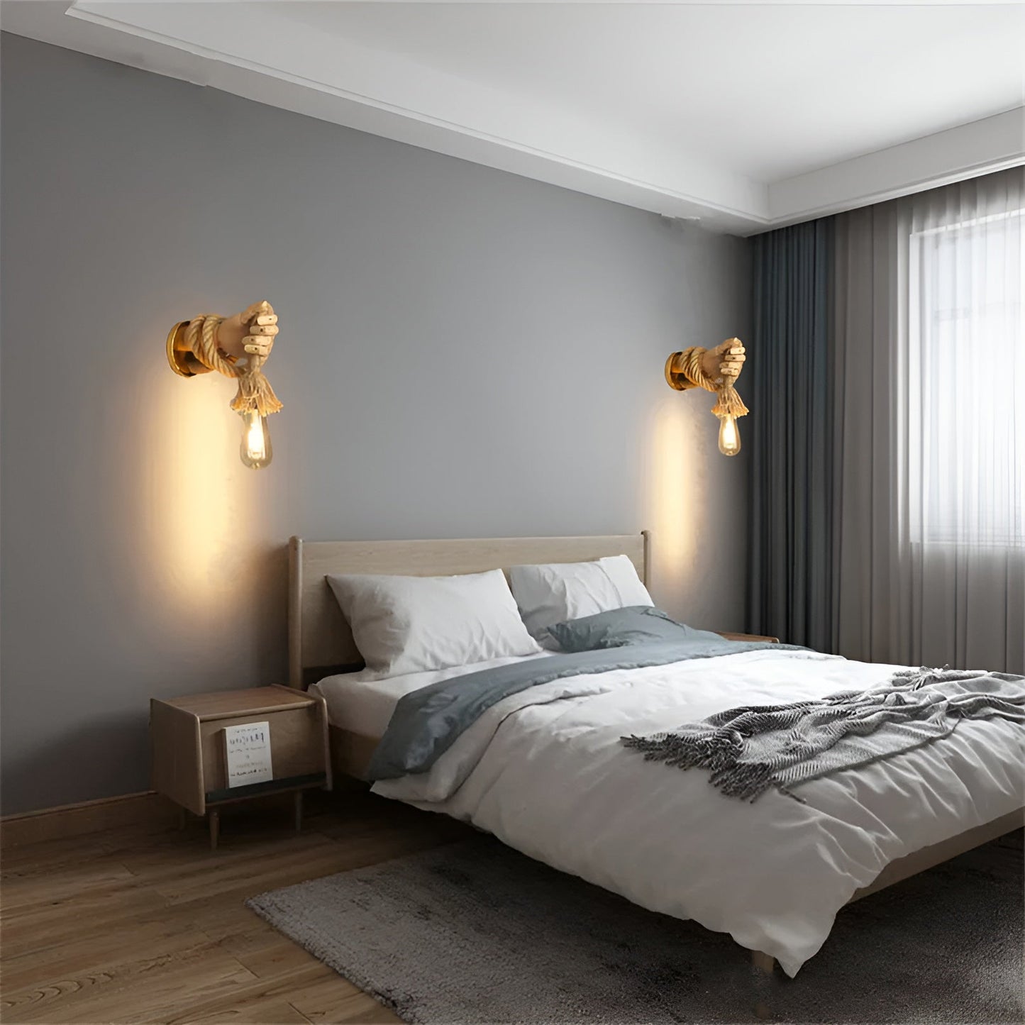 Skorter | RetroHand Lamp - Handmade Hemp Rope Wall Lamp for a Timeless Touch
