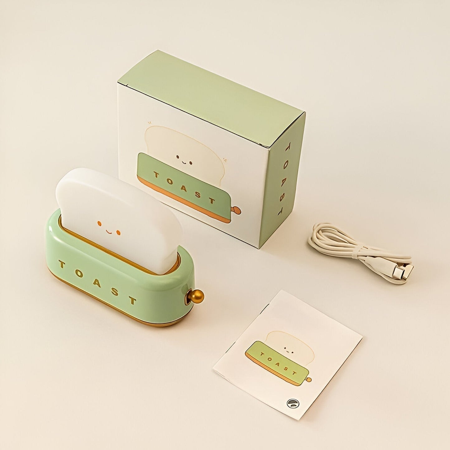 Skorter | TinyToast Table Lamp – Portable Toaster-Shaped Night Light with Dimmable LED & USB Port