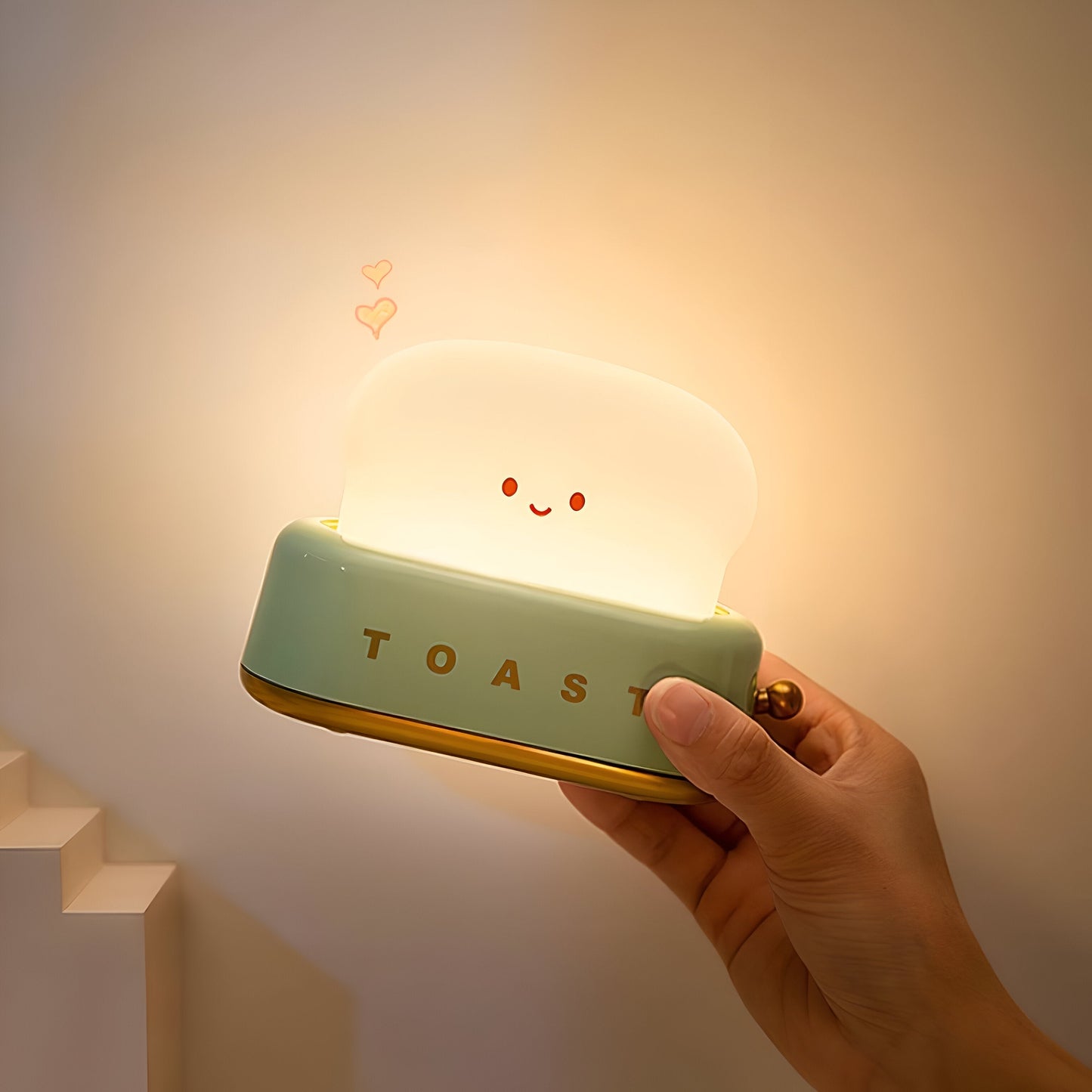 Skorter | TinyToast Table Lamp – Portable Toaster-Shaped Night Light with Dimmable LED & USB Port