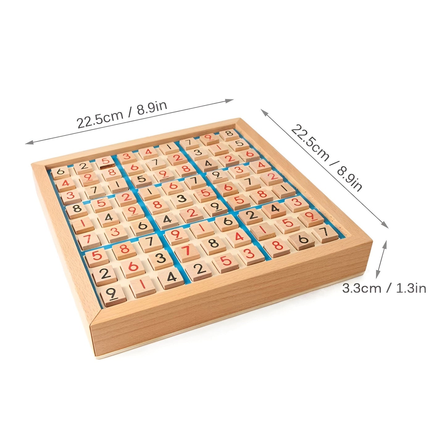 Skorter | Daan | Wooden Sudoku Board Game with Drawer – Classic Brain Teaser for All Ages