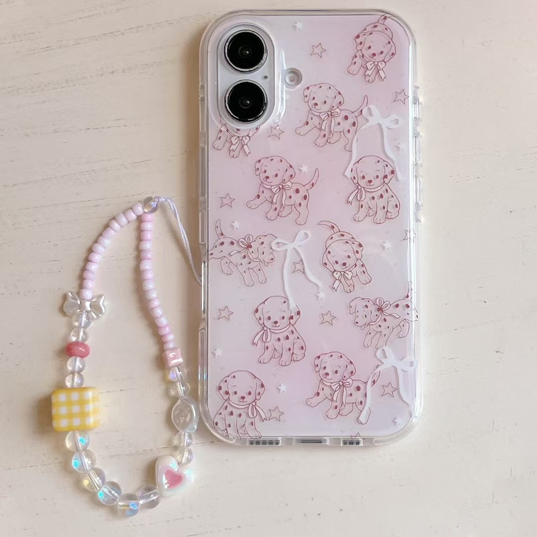 Skorter | Cute puppy pattern iPhone case with charm