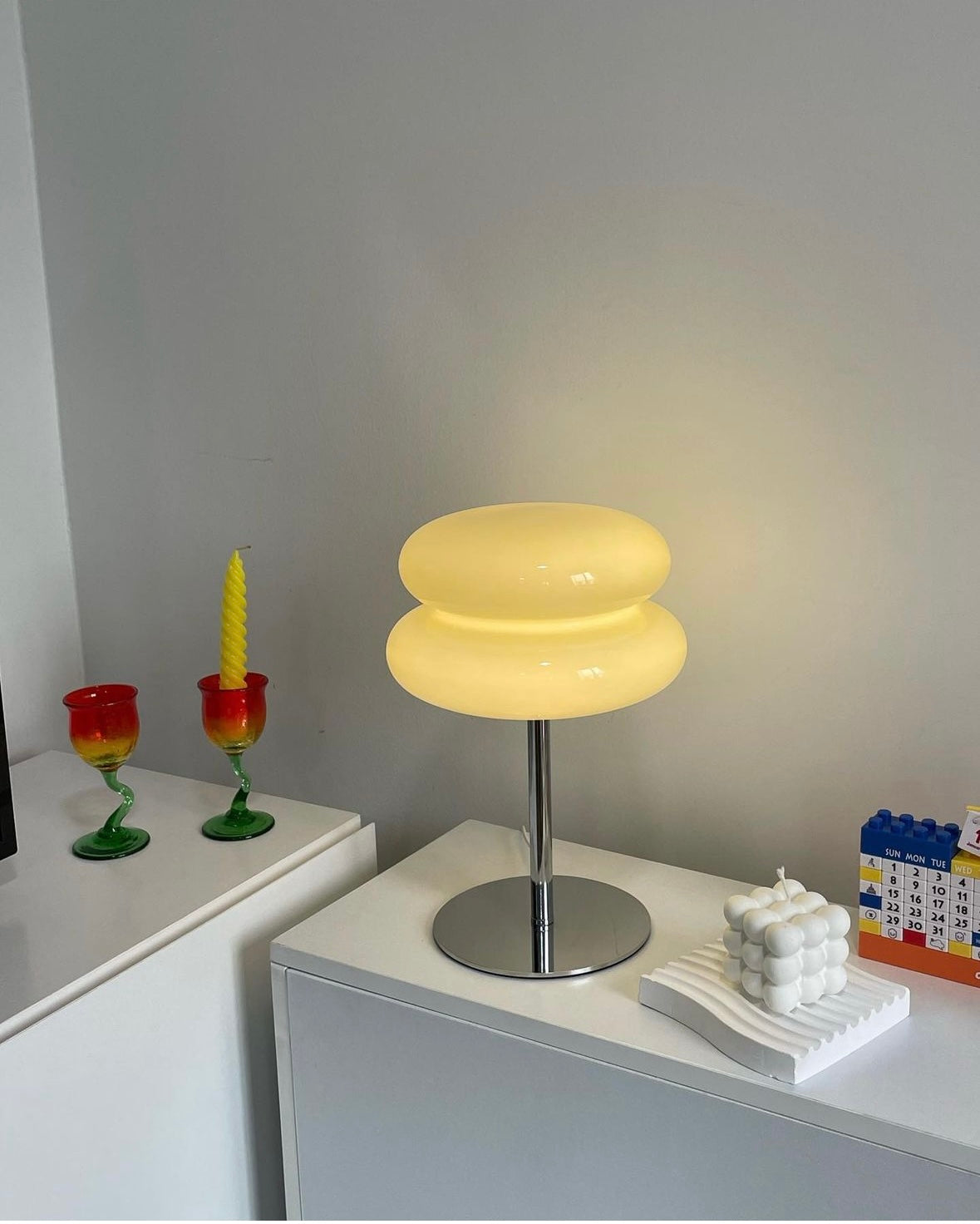 Skorter | Sören - Pink Retro Glass Table Lamp