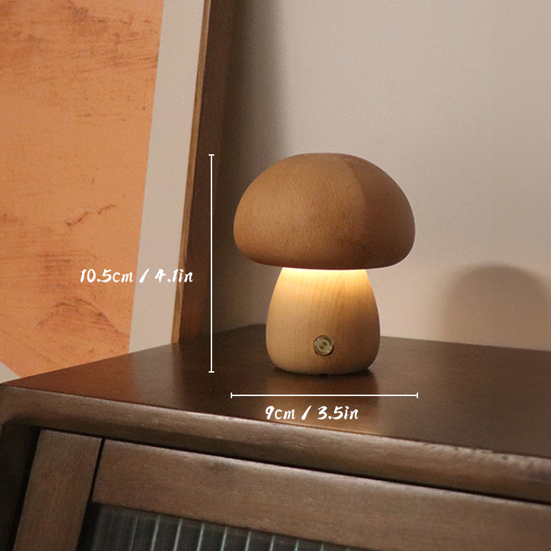 Skorter | table lamp with rechargeable wood and mushroom for a cozy atmosphere
