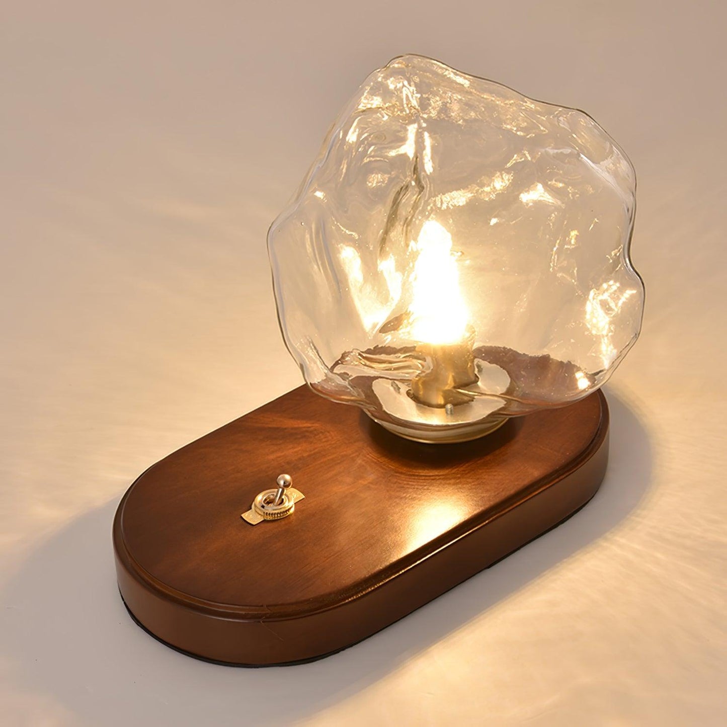 Skorter | Glass Block Table Lamp | Modern Design with Clear Glass | Ideal for Living Room & Bedroom Lighting
