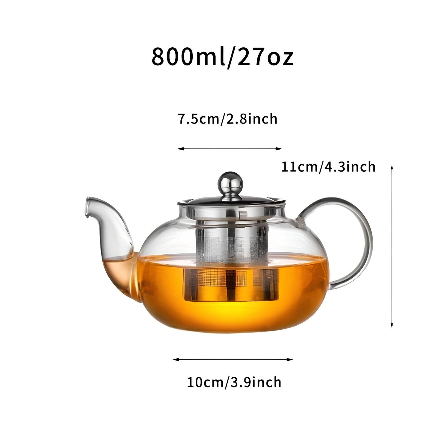 Skorter infuser round in borosilicate glass