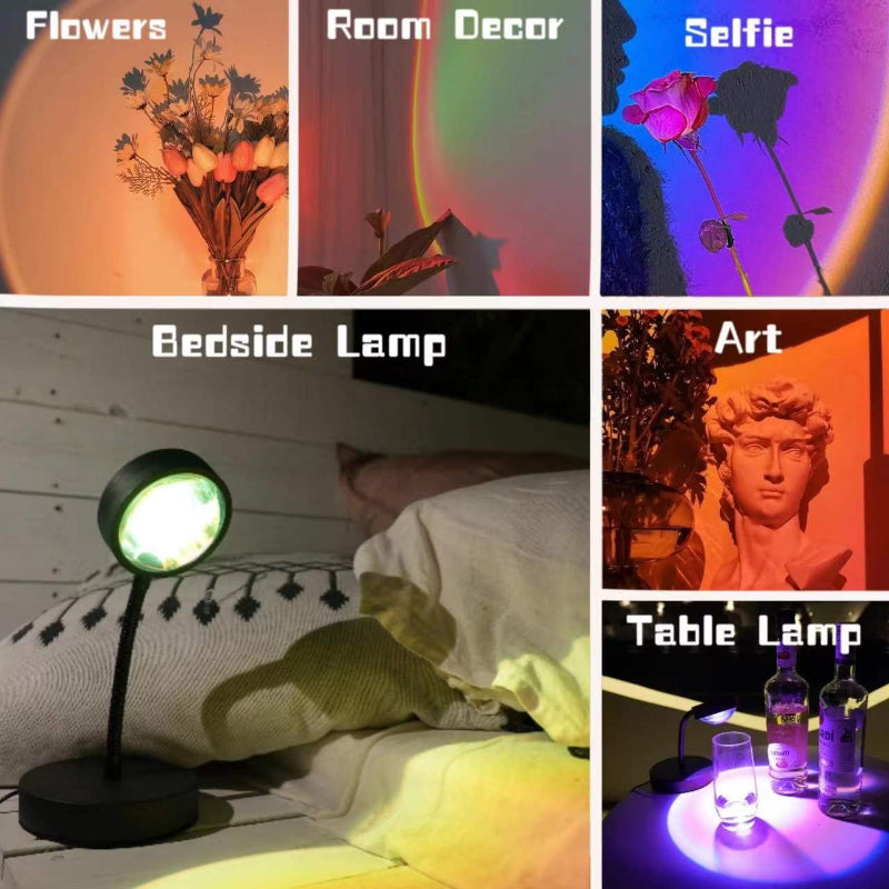 Skorter | Sunset Lamp Projector - LED Night Light with 16 RGB Colors and 360° Rotation