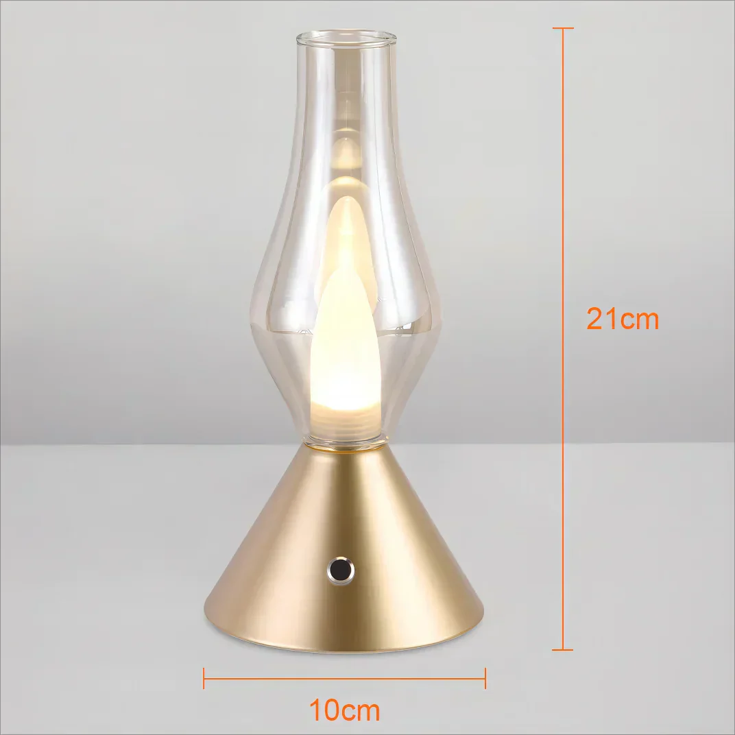 Skorter | RomanticGlow - Glass Table Lamp with Dimmable LED – Stylish Night Lamp