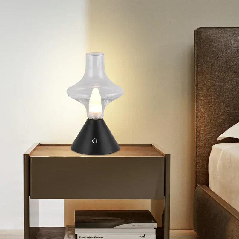 Skorter | RomanticGlow - Glass Table Lamp with Dimmable LED – Stylish Night Lamp