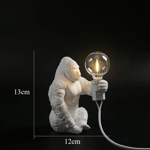 Skorter | GorillaLux - Unique Gorilla Table Lamp | Modern Animal Lamp with Warm LED Light