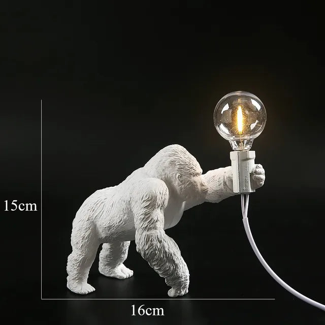 Skorter | GorillaLux - Unique Gorilla Table Lamp | Modern Animal Lamp with Warm LED Light