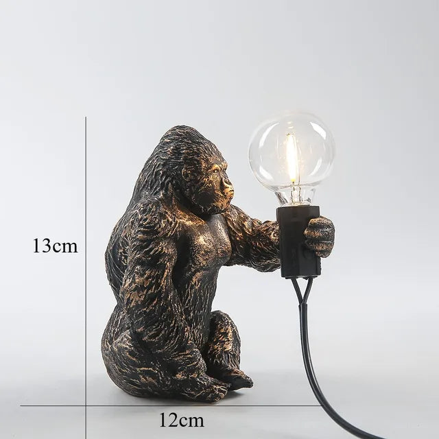Skorter | GorillaLux - Unique Gorilla Table Lamp | Modern Animal Lamp with Warm LED Light