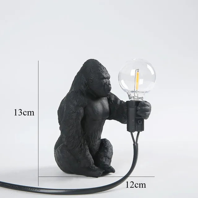 Skorter | GorillaLux - Unique Gorilla Table Lamp | Modern Animal Lamp with Warm LED Light