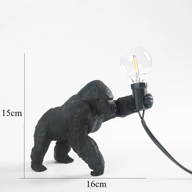 Skorter | GorillaLux - Unique Gorilla Table Lamp | Modern Animal Lamp with Warm LED Light