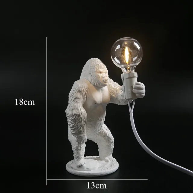 Skorter | GorillaLux - Unique Gorilla Table Lamp | Modern Animal Lamp with Warm LED Light